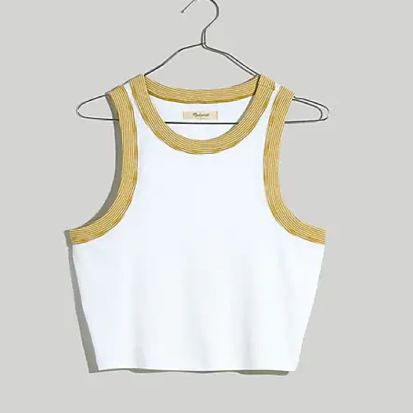 Madewell Rib Cutaway Crop Tank - Picture 1 of 6
